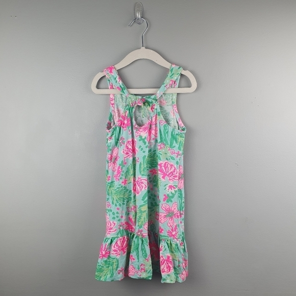 TOMMY BAHAMA Floral Sundress Ruffles Pink/Green Girls‎ 4 - Picture 5 of 9